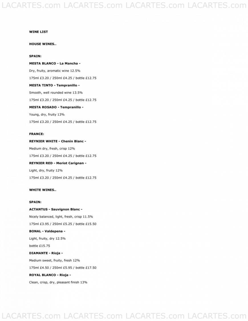  Pricelists of LA REGATA RESTAURANT - Southampton Town Quay - Photo 1 of 20