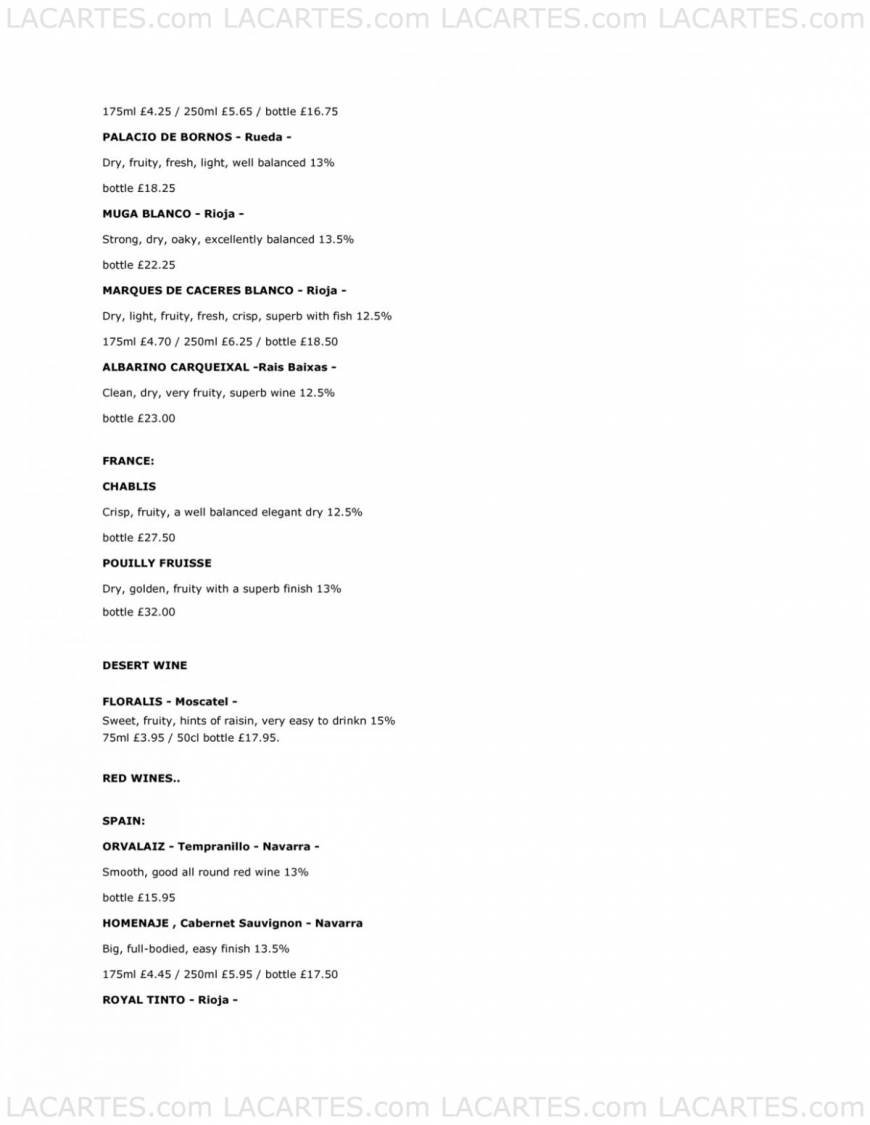  Pricelists of LA REGATA RESTAURANT - Southampton Town Quay - Photo 10 of 20