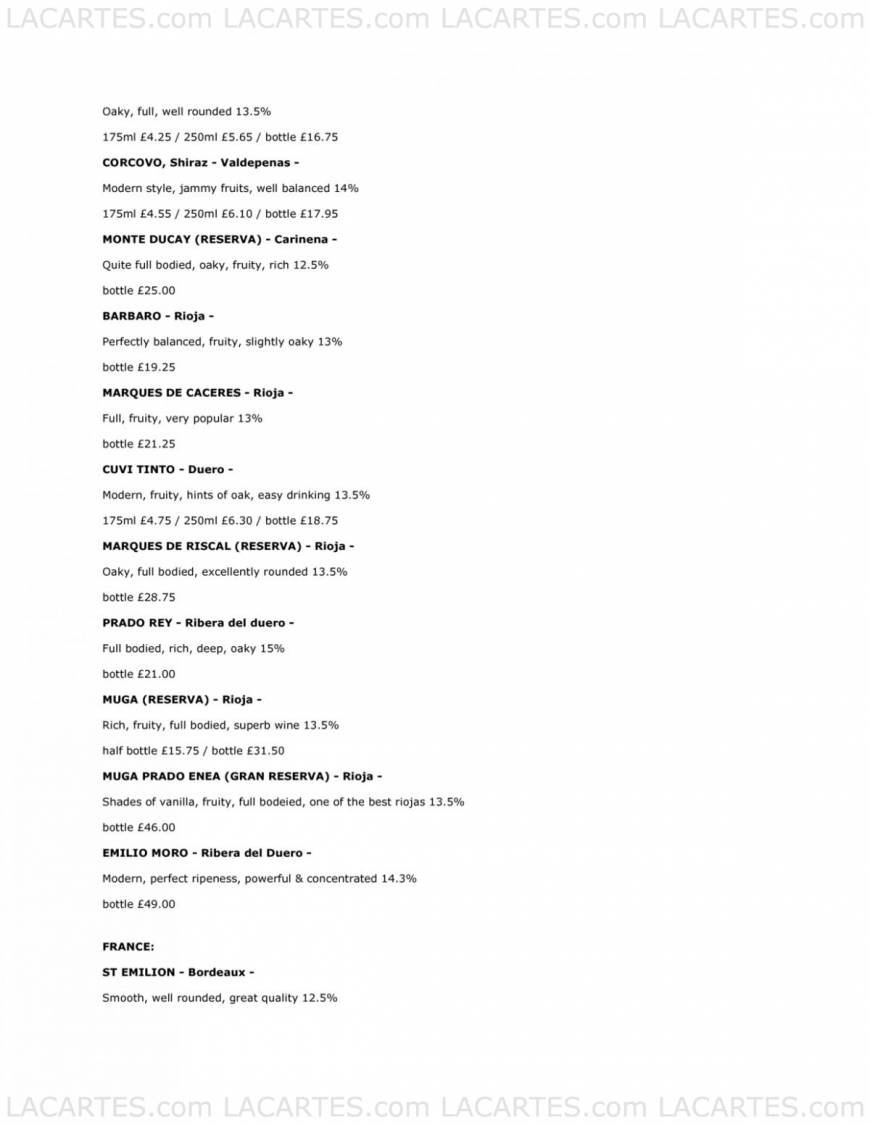 Pricelists of LA REGATA RESTAURANT - Southampton Town Quay - Photo 9 of 20