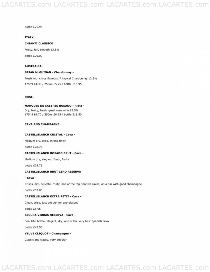  Pricelists of LA REGATA RESTAURANT - Southampton Town Quay - Photo 8 of 20
