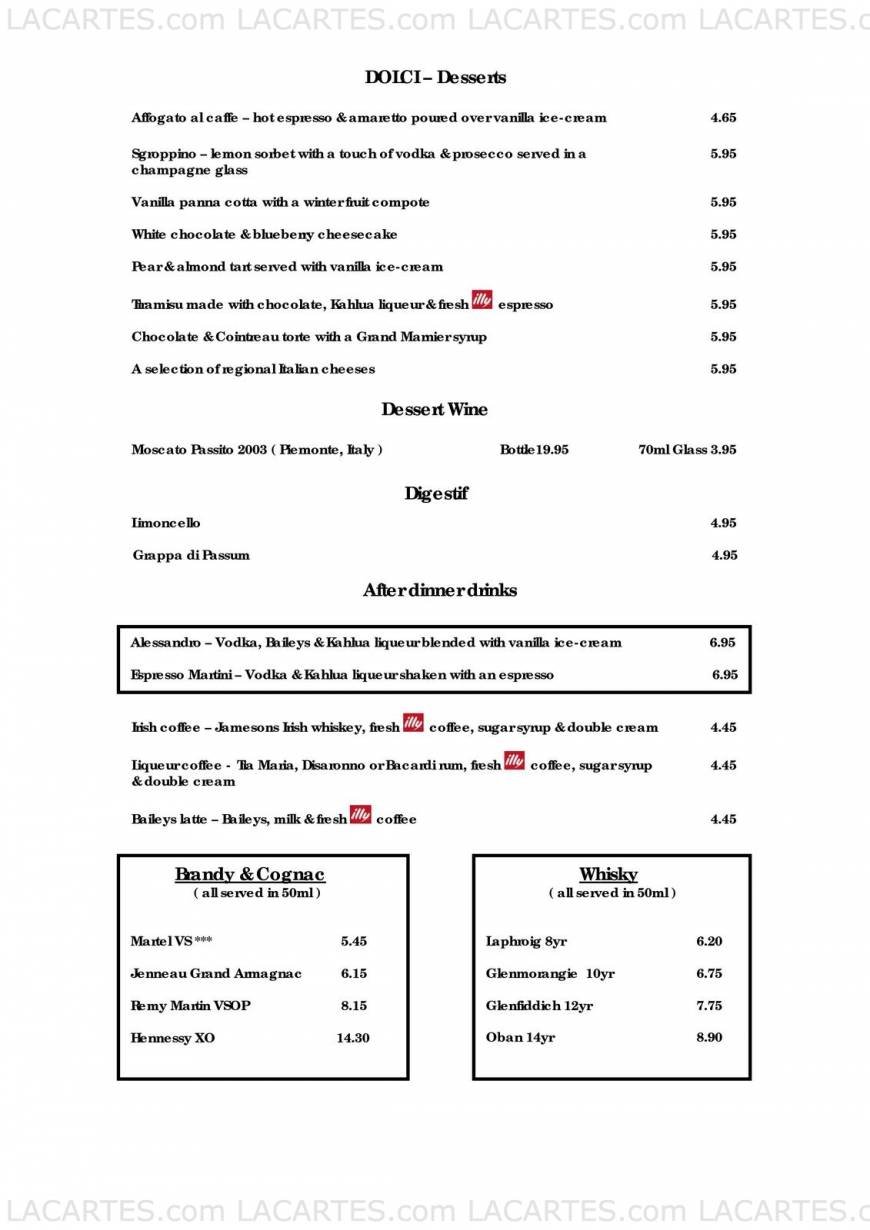  Pricelists of De Luca Cucina & Bar 83 Regent Street  - Photo 5 of 12