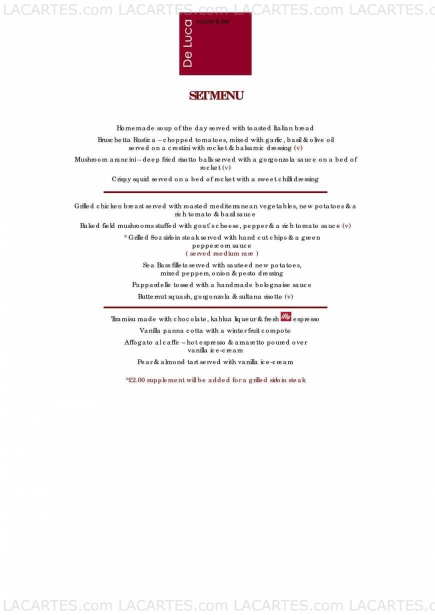  Pricelists of De Luca Cucina & Bar 83 Regent Street  - Photo 9 of 12