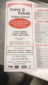  Curry and Kabab 120th Street Unit 1177500 Surrey  BC V3W 3N1 