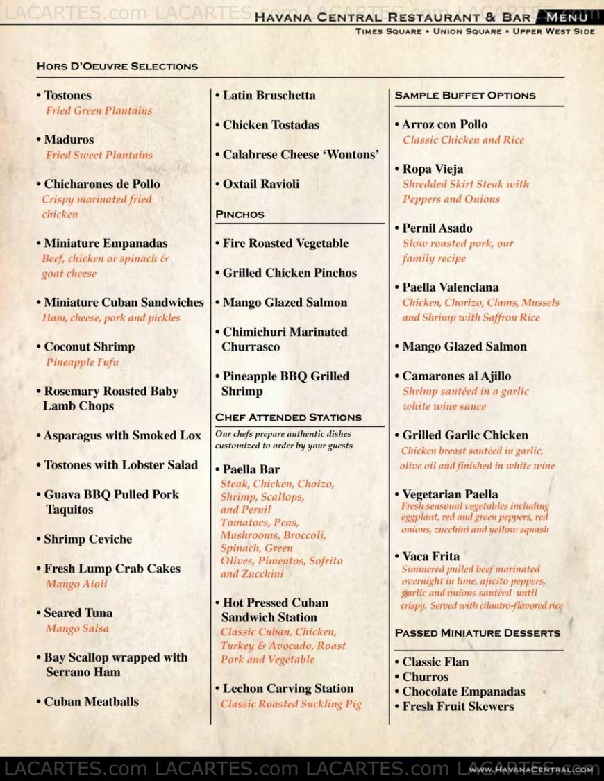  Pricelists of Havana Central Bar and Restaurant 151 West 46th Street  (Between 6th & 7th Ave) - Photo 8 of 16