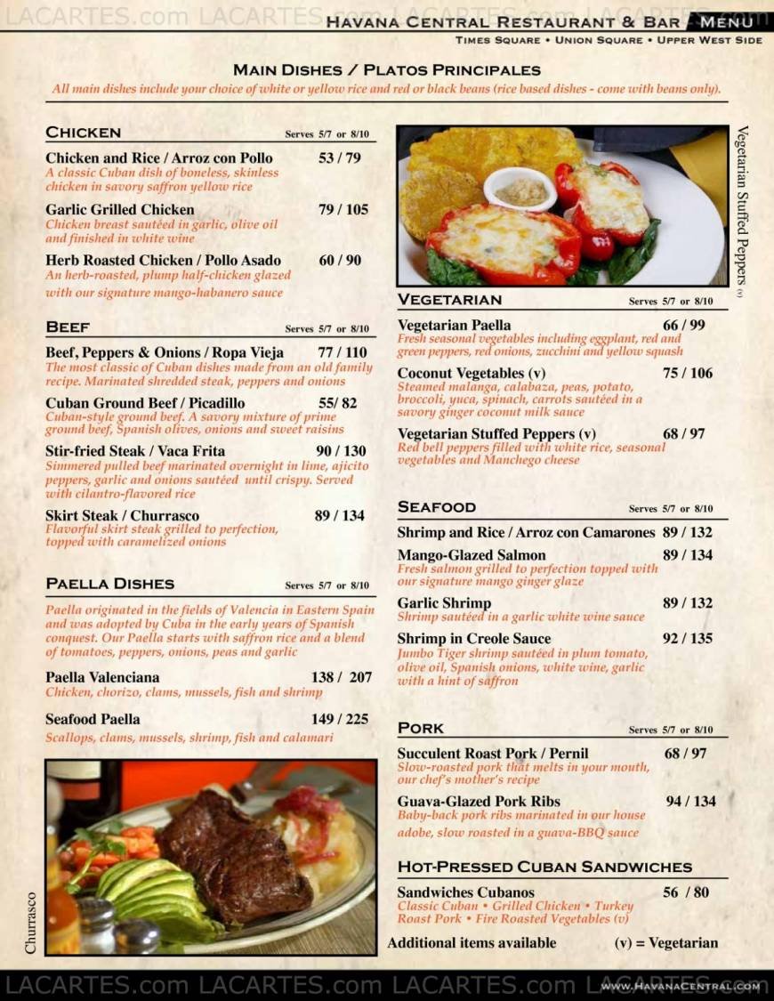  Pricelists of Havana Central Bar and Restaurant 151 West 46th Street  (Between 6th & 7th Ave) - Photo 9 of 16