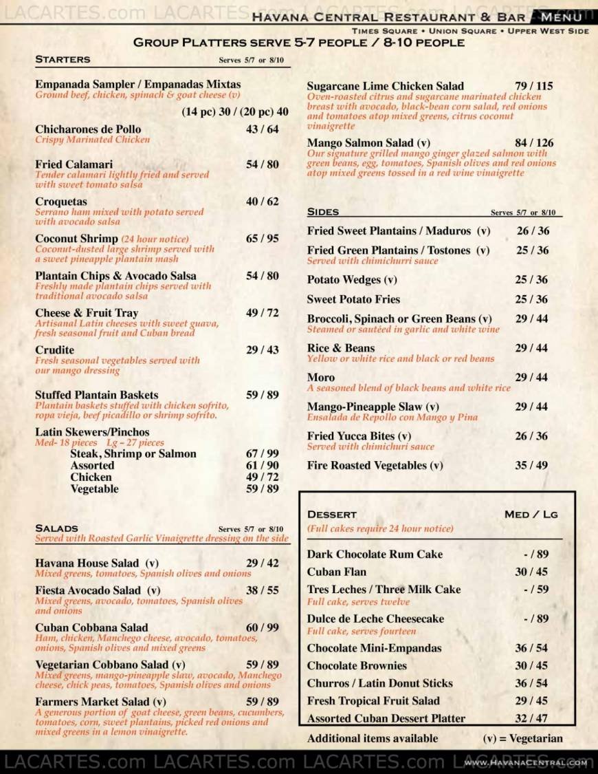  Pricelists of Havana Central Bar and Restaurant 151 West 46th Street  (Between 6th & 7th Ave) - Photo 10 of 16