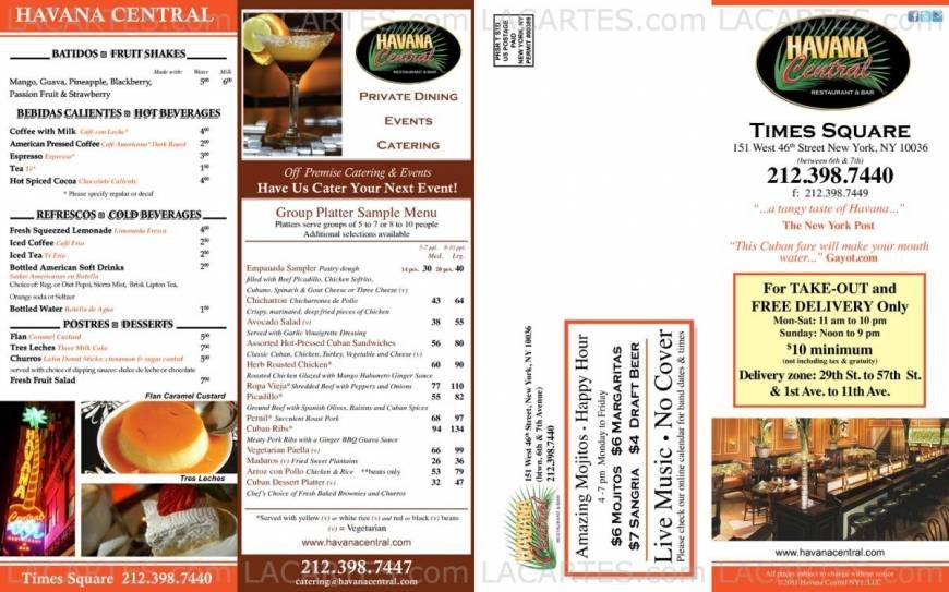  Pricelists of Havana Central Bar and Restaurant 151 West 46th Street  (Between 6th & 7th Ave) - Photo 11 of 16