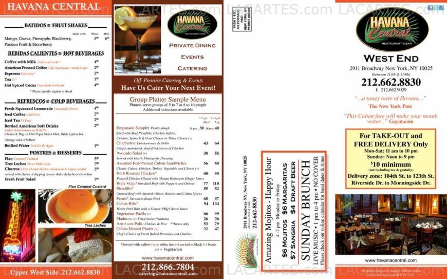  Pricelists of Havana Central Bar and Restaurant 151 West 46th Street  (Between 6th & 7th Ave) - Photo 15 of 16
