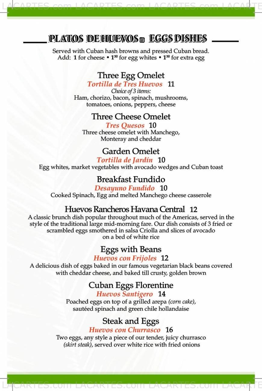  Pricelists of Havana Central Bar and Restaurant 2911 Broadway (Between 113th & 114th St) - Photo 2 of 14