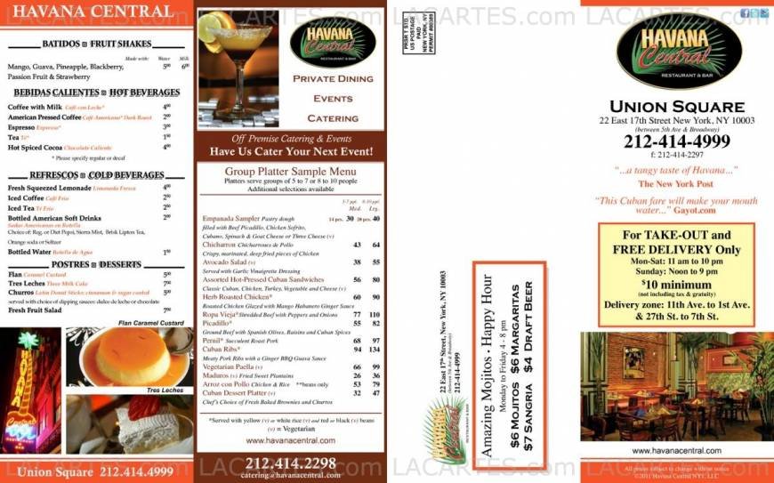  Pricelists of Havana Central Bar and Restaurant 2911 Broadway (Between 113th & 114th St) - Photo 11 of 14