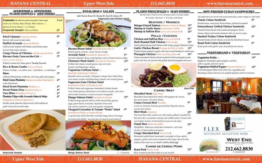  Pricelists of Havana Central Bar and Restaurant 2911 Broadway (Between 113th & 114th St) - Photo 14 of 14