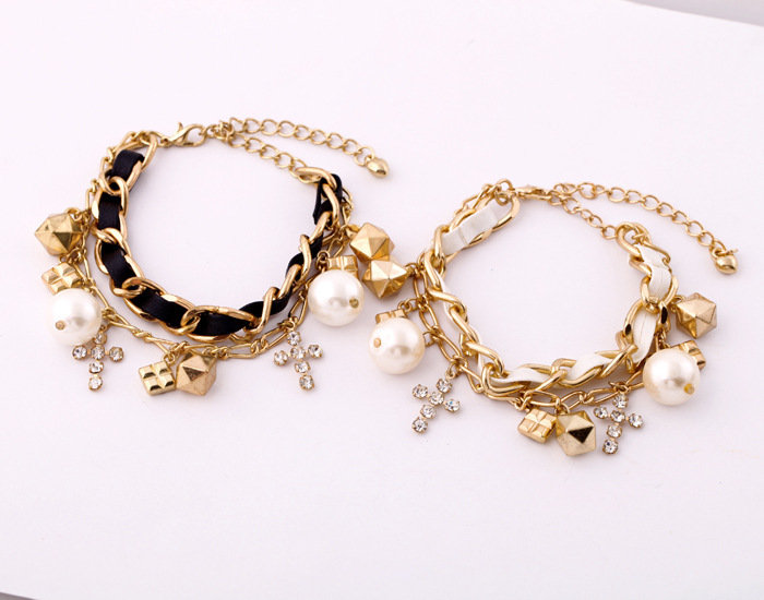 Leather Braided Gold Pearl Bracelet Fashion Jewelry of Top Collections Co., Ltd. ç‘ªèŽŽç²¾å“æœ‰é™å…¬å¸ 9F-2, 129, Cheng Kung Rd. - Photo 8 of 12