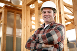 A handsome, friendly construction worker on the job site.  Authentic construction worker on actual construction site.  , Designer Decks By Mj Inc, Morris