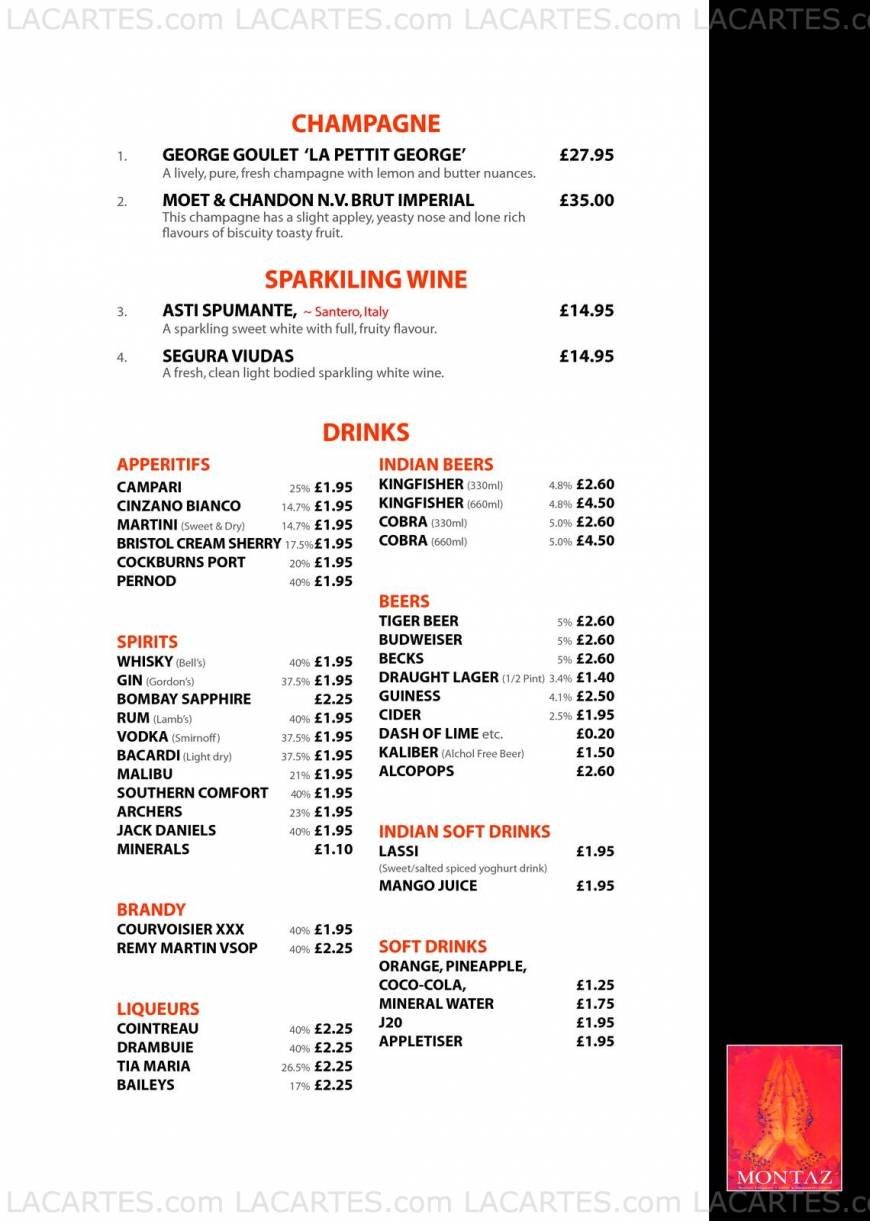  Pricelists of MONTAZ BAR & RESTAURANT 39-41 Market Street - Photo 9 of 10
