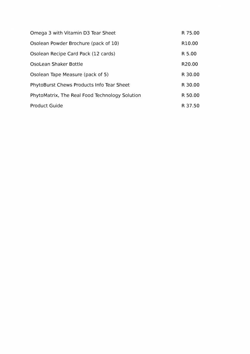  Pricelists of MANNATECH - The Gift of Wellness and Business Opportunity - www.mannapages.com/heinrichhaasbroek 2Van Eeden Avenue, Risiville - Photo 3 of 3