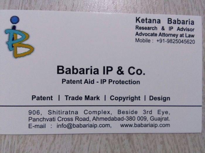  Profile Photos of Patent Attorney in India | IP Lawyer Babaria IP & Co. No. 906, Shitiratna, Beside 3rd eye,Nr. Radisson Blu Hotel, Panchvati cross Road, - Photo 6 of 7