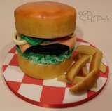 Burger made from 100% cake Chef Dans Cakes 40 Kingfisher Road 