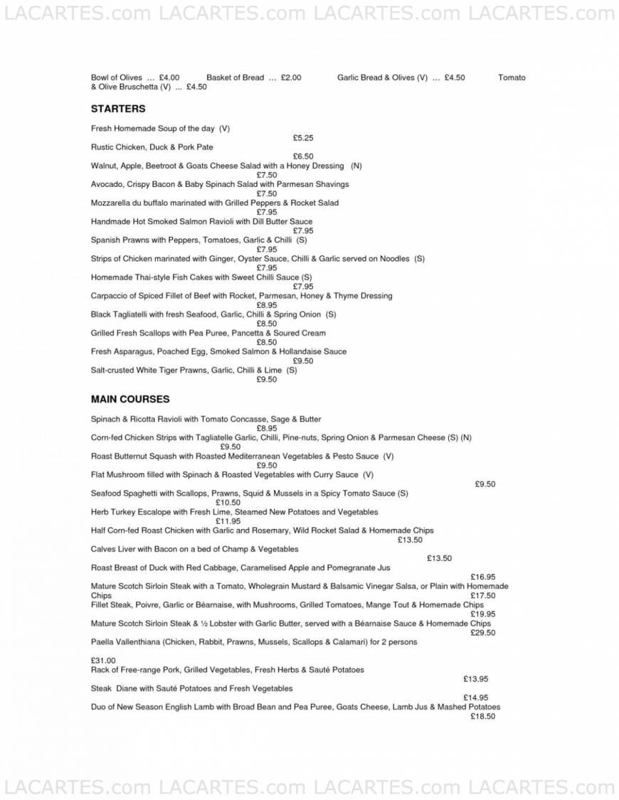  Pricelists of Prima Donnas Mediterranean Restaurant 1 - 3 Red Lodge Road - Photo 1 of 8