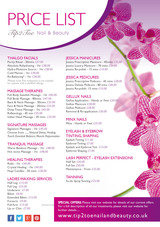 Menus & Prices, Tip2Toe Nail & Beauty - Mobile Beauty Therapist, Bourne End