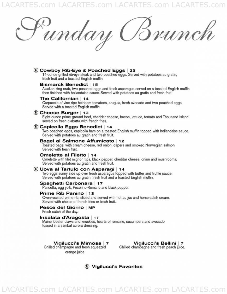  Pricelists of Vigilucciâ??s Ristorante 909 Prospect St. | Suite 290 - Photo 1 of 7