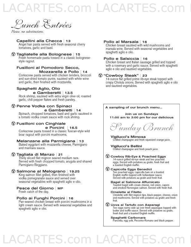  Pricelists of Vigilucciâ??s Ristorante 909 Prospect St. | Suite 290 - Photo 7 of 7