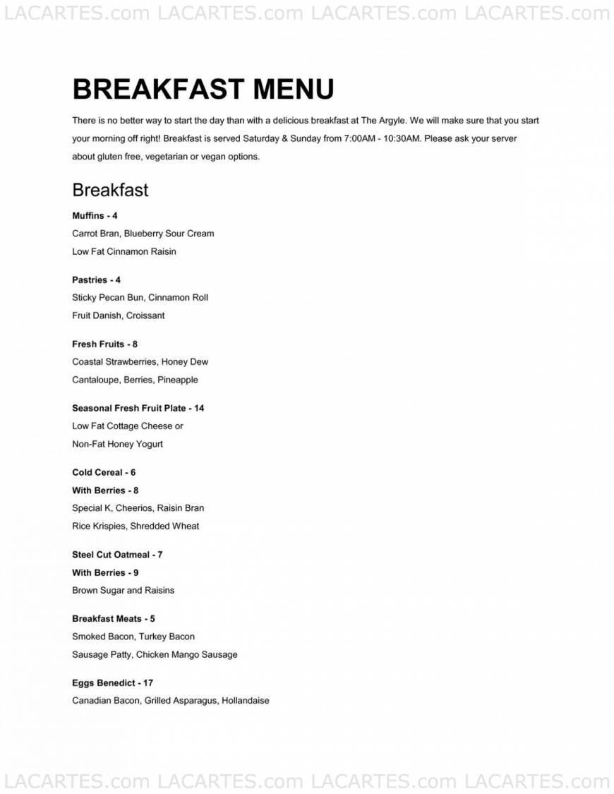  Pricelists of Argyle Steakhouse 7447 Batiquitos Drive - Photo 11 of 19