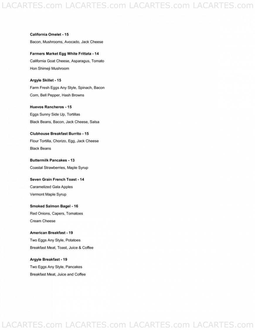  Pricelists of Argyle Steakhouse 7447 Batiquitos Drive - Photo 19 of 19
