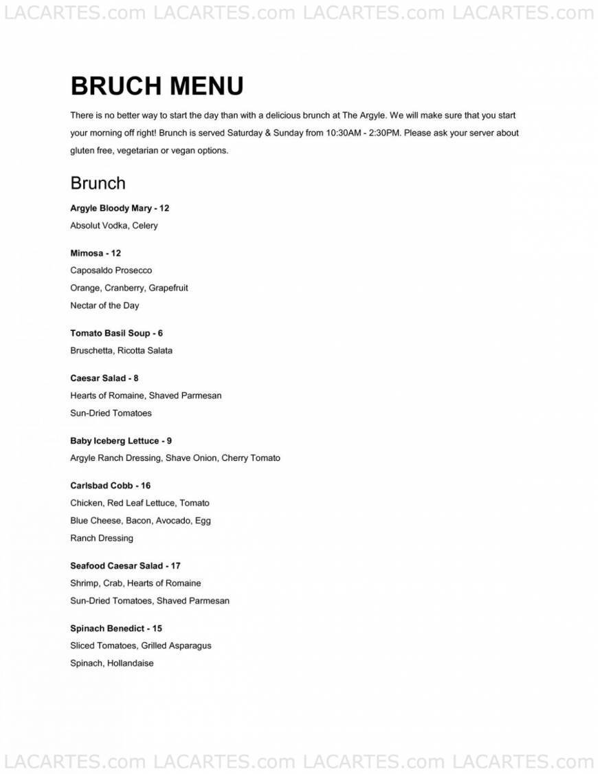  Pricelists of Argyle Steakhouse 7447 Batiquitos Drive - Photo 17 of 19