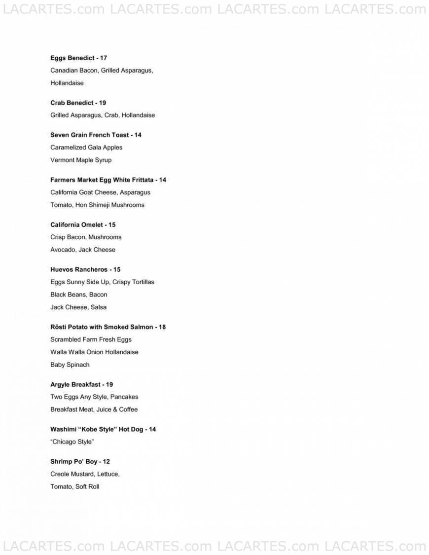  Pricelists of Argyle Steakhouse 7447 Batiquitos Drive - Photo 16 of 19