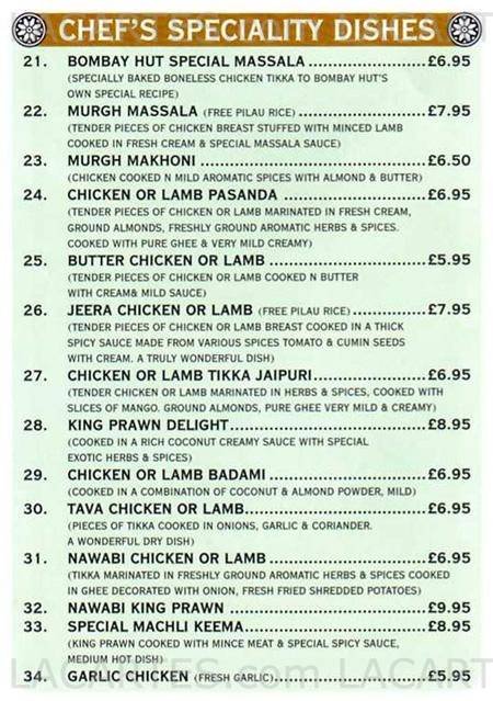  Pricelists of Bombay Hut Indian Takeaway 7 Red Lodge Road - Photo 30 of 30