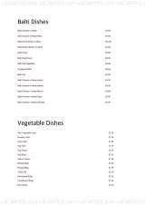 Menus & Prices, The Taj Indian Restaurant, Orpington