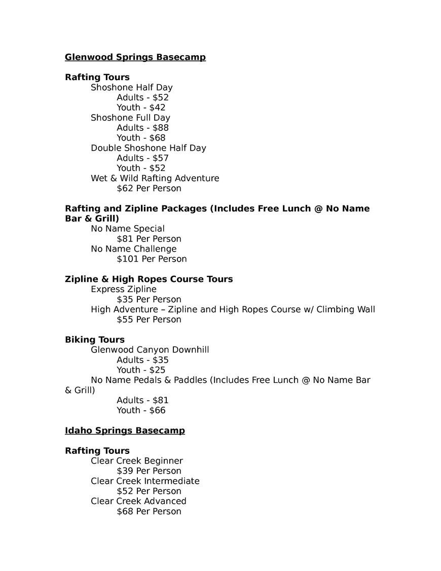  Pricelists of Colorado Adventure Center 1308 No Name Lane - Photo 1 of 2