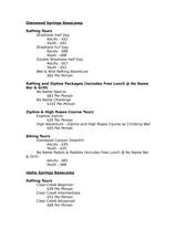 Menus & Prices, Colorado Adventure Center, Glenwood Springs