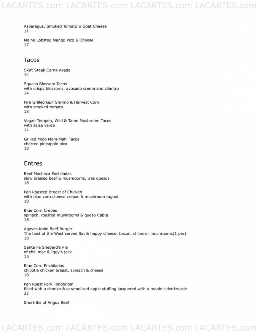  Pricelists of Agave Restaurant 140 seventh Ave. South - Photo 20 of 22