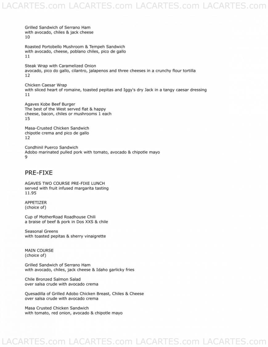  Pricelists of Agave Restaurant 140 seventh Ave. South - Photo 4 of 22