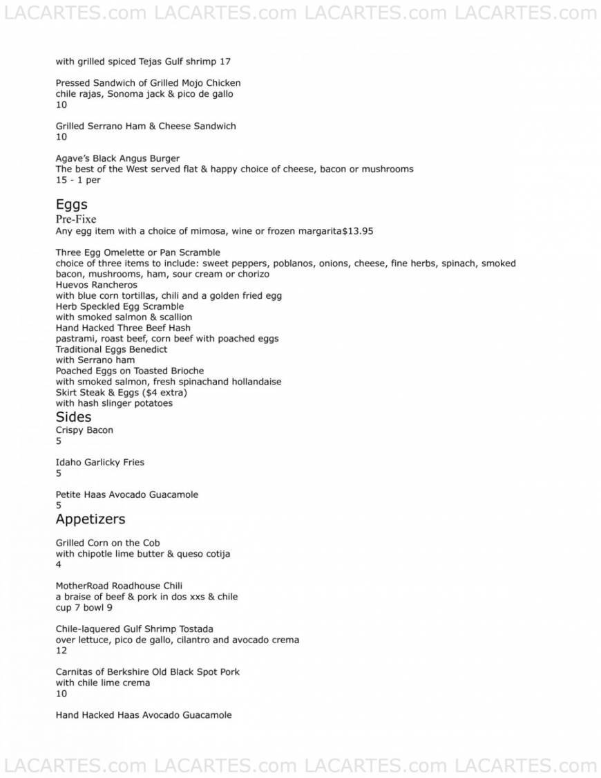  Pricelists of Agave Restaurant 140 seventh Ave. South - Photo 2 of 22