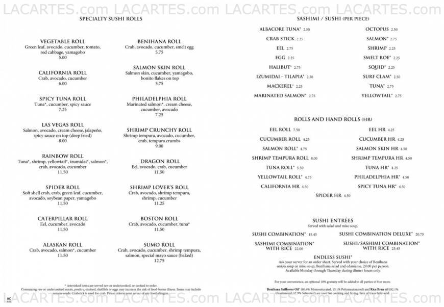  Pricelists of Benihana 16226 Ventura Blvd. - Photo 8 of 11