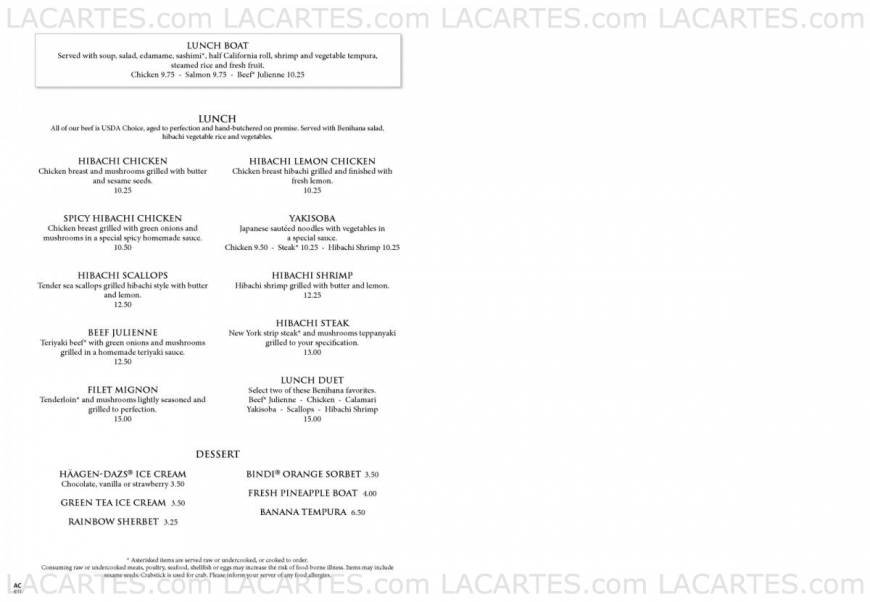  Pricelists of Benihana 747 East Butterfield Road - Photo 9 of 9