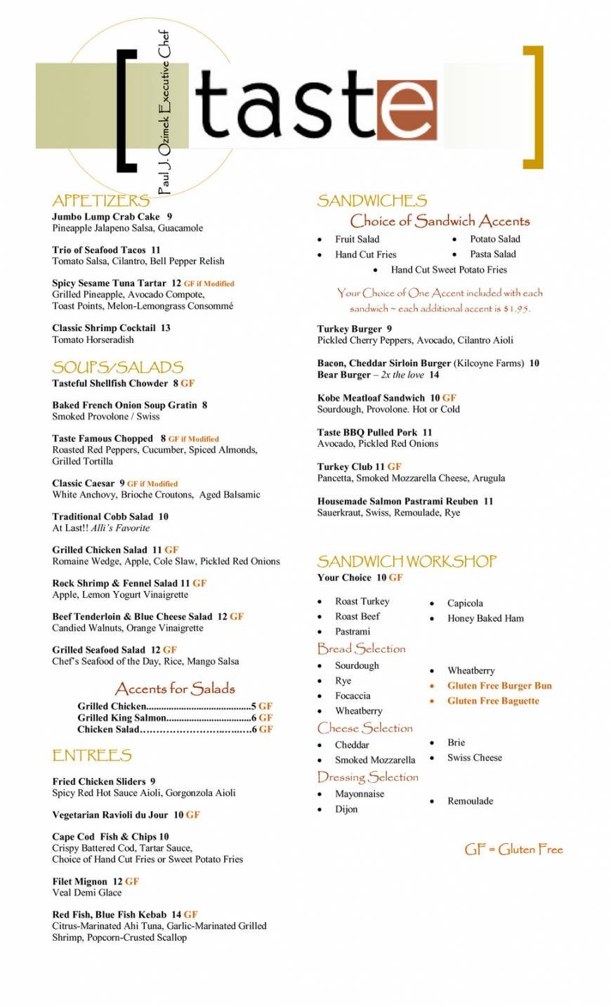  Pricelists of Taste Restaurant 45 Beaver Street - Photo 3 of 15