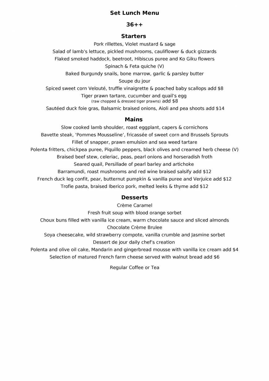  Pricelists of Au Petit Salut 40C Harding Road - Photo 1 of 5