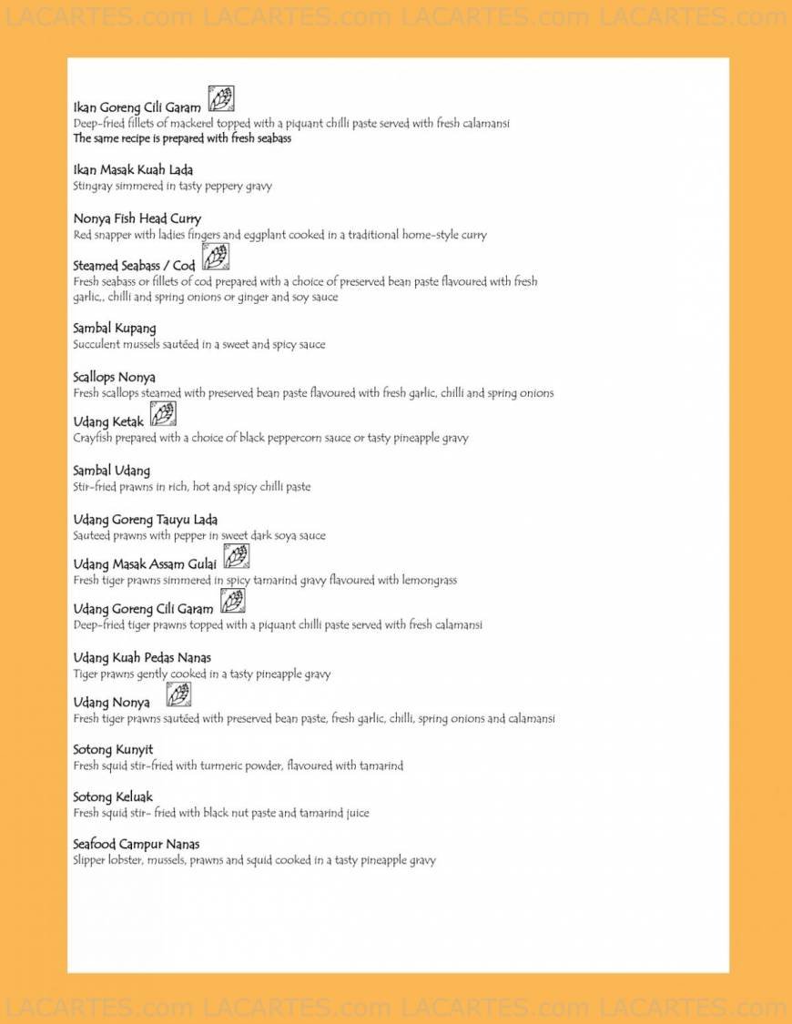  Pricelists of The Blue Ginger Restaurant 97 Tanjong Pagar Road - Photo 3 of 4