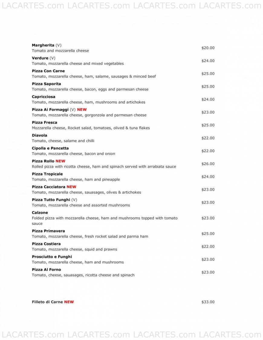  Pricelists of Al Forno East Coast 400 East Coast Road  - Photo 3 of 4
