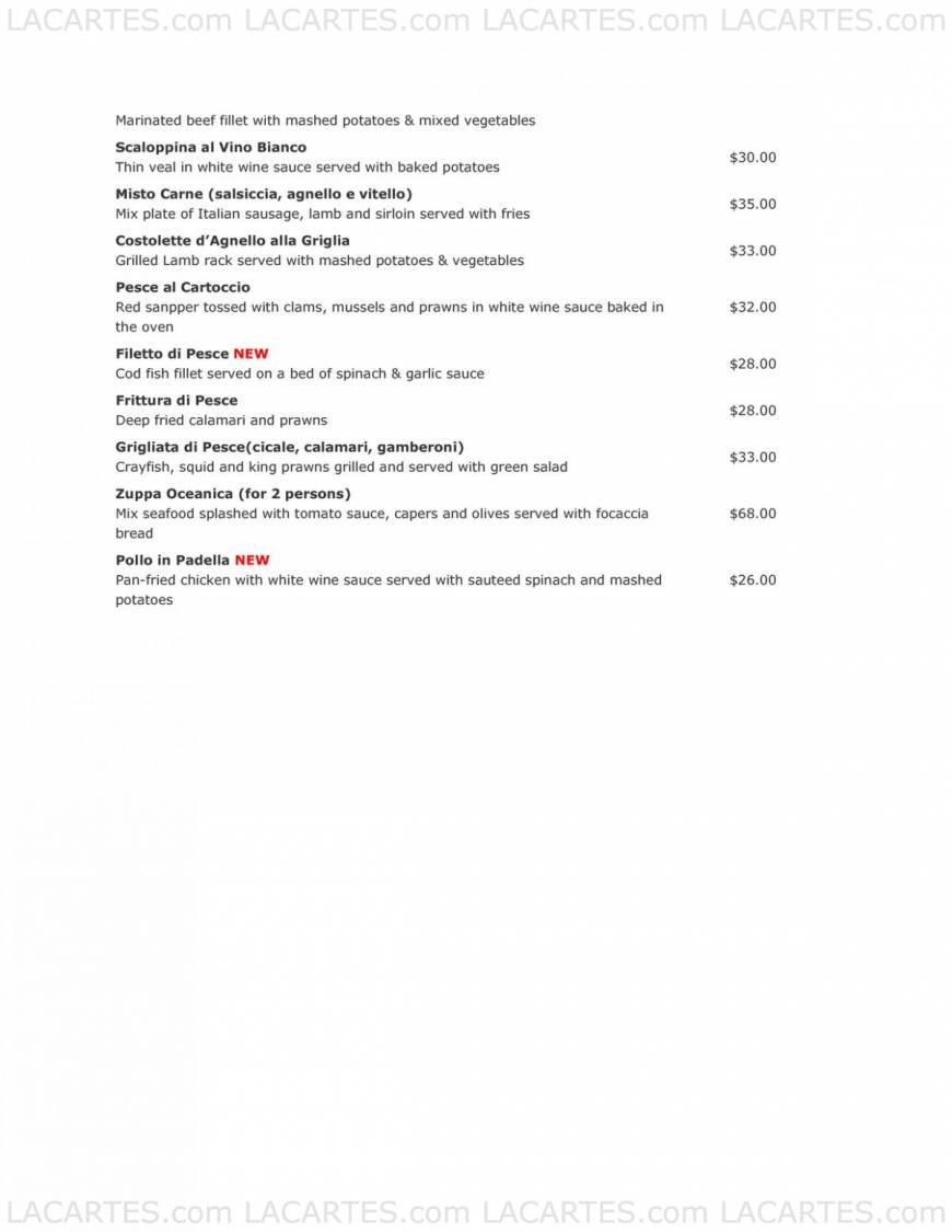  Pricelists of Al Forno East Coast 400 East Coast Road  - Photo 4 of 4
