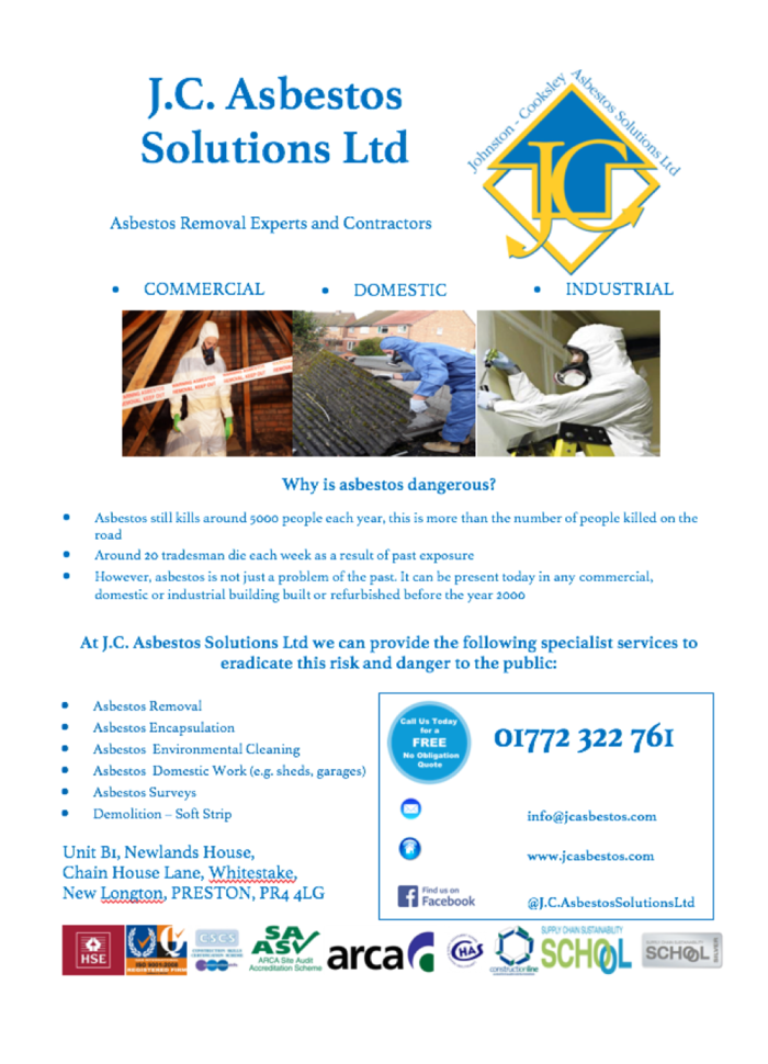 Company Flyer Profile Photos of J.C. Asbestos Solutions Ltd Unit B1 Newlands House, 60 Chain House Lane, Whitestake - Photo 6 of 6