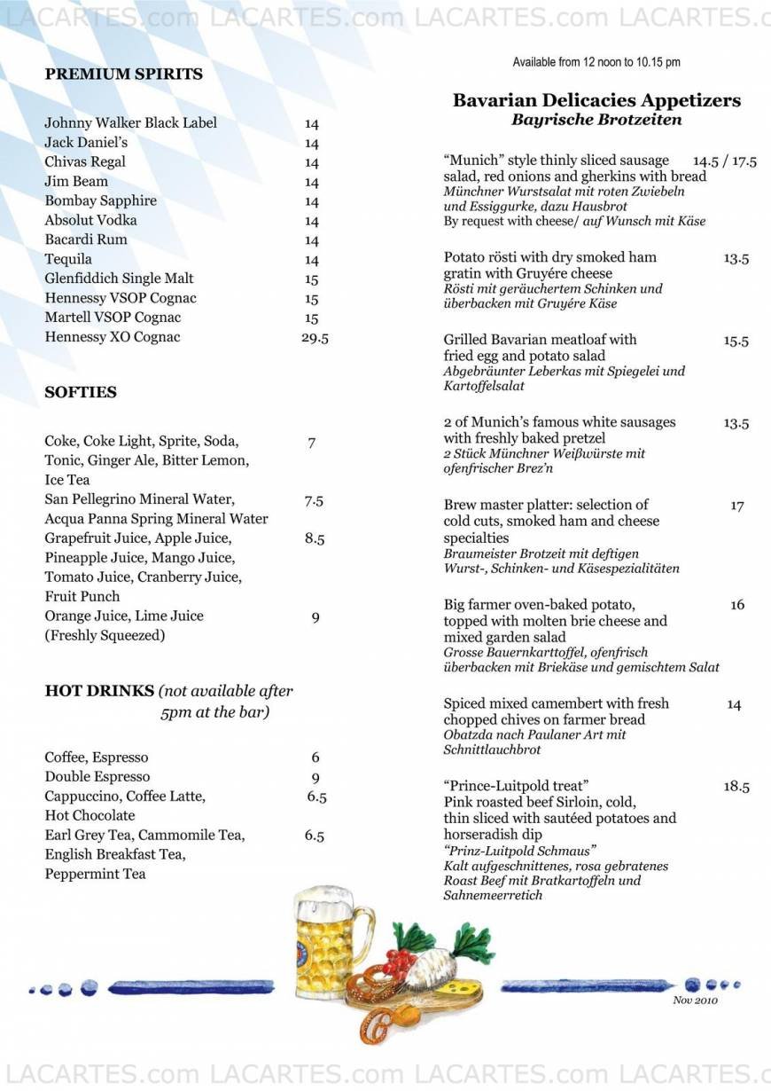  Pricelists of Paulaner BrÃ¤uhaus 9 Raffles Boulevard - Photo 2 of 15