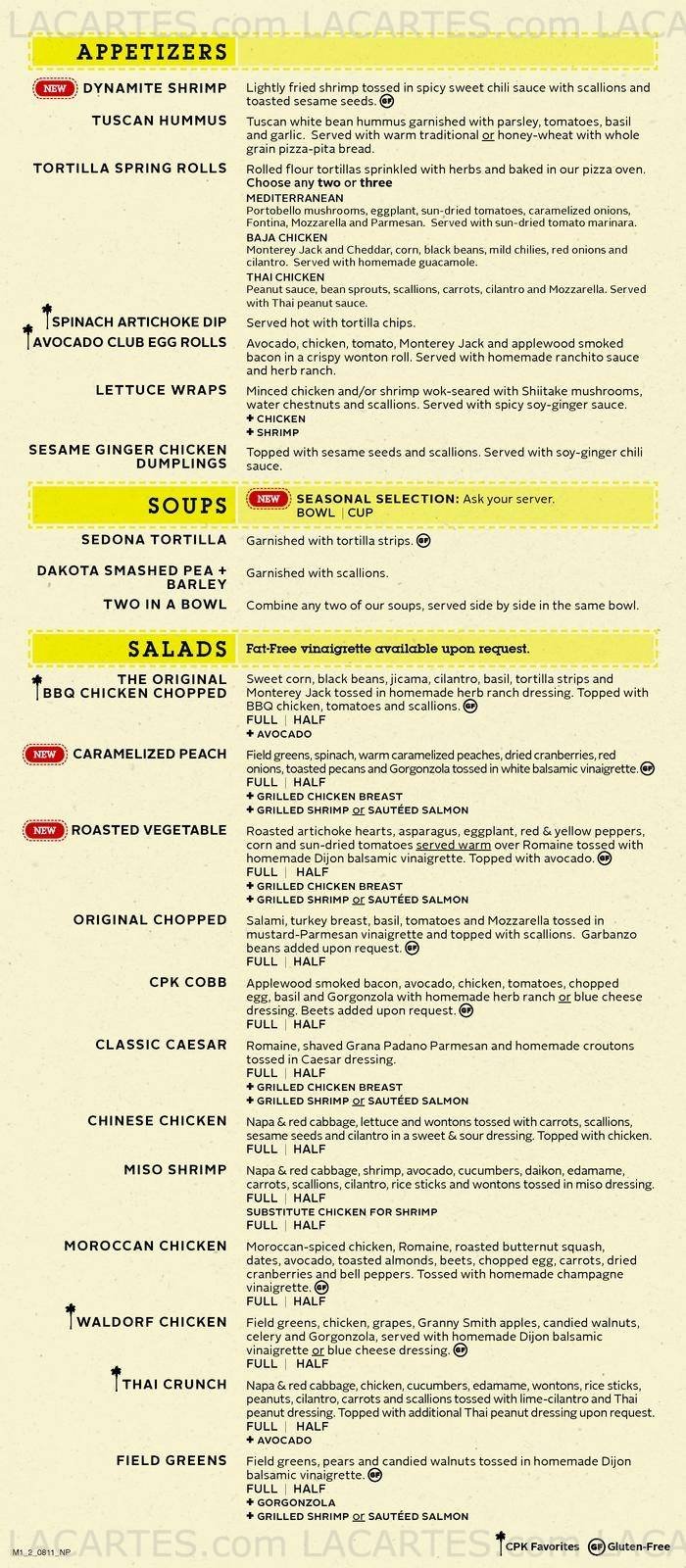  Pricelists of California Pizza Kitchen Forum the Shopping Mall 583 Orchard Road - Photo 1 of 6