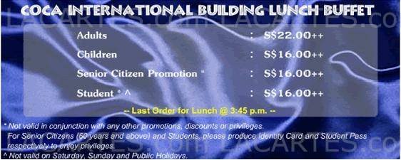  Pricelists of Coca Suki Restaurant @ International Building 360 Orchard Road #02-05/07 - Photo 1 of 2