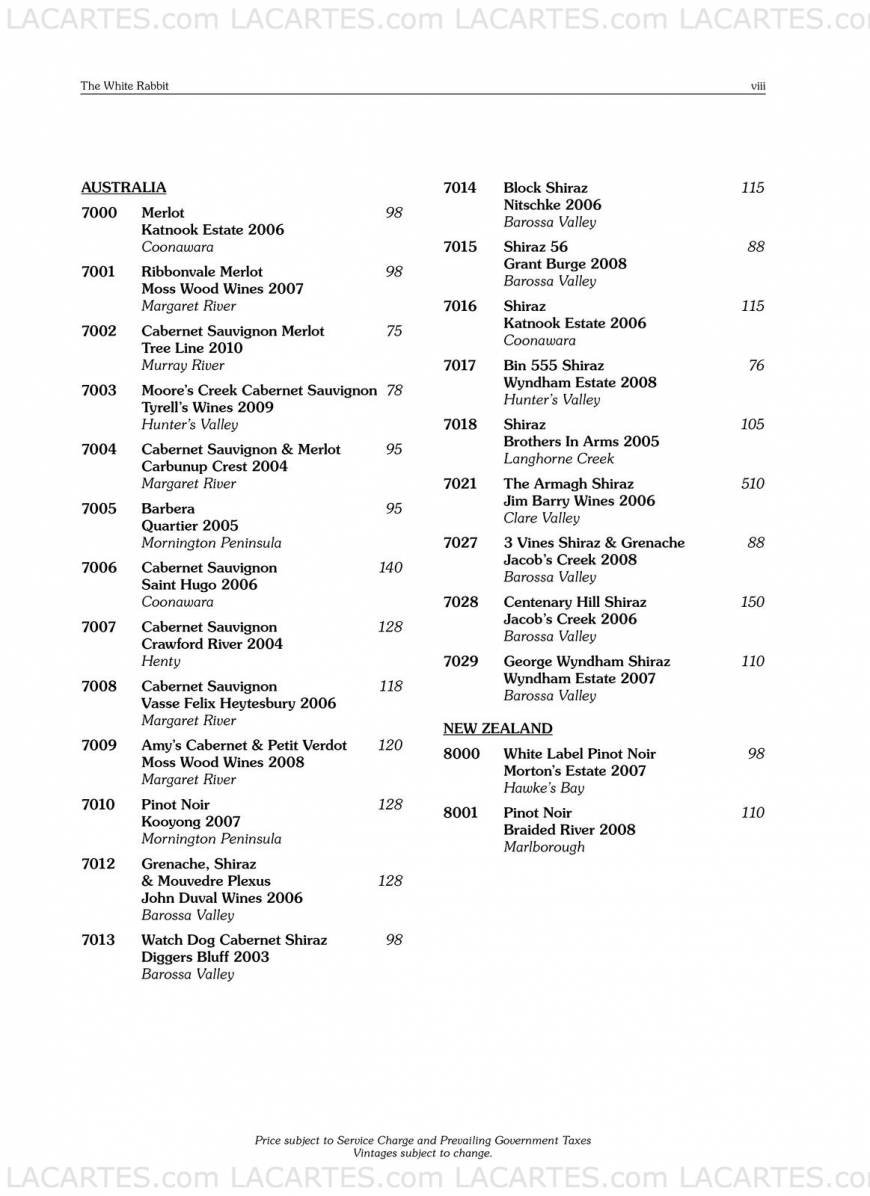 Pricelists of The White Rabbit 39C Harding Road - Photo 8 of 22