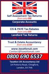 Menus & Prices, Taxation UK Accountancy Ltd, Chingford