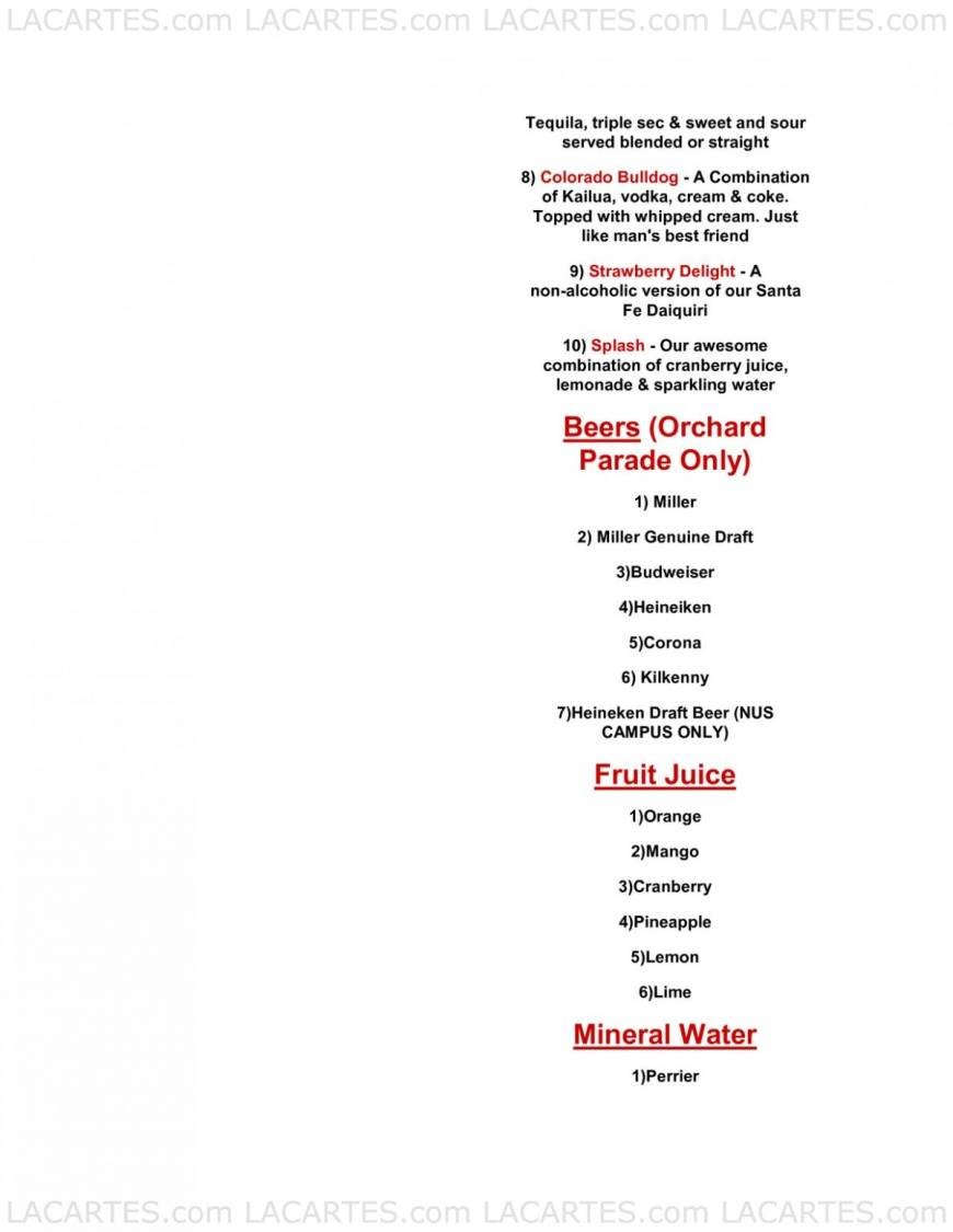  Pricelists of Black Angus Steakhouse @ Orchard Parade Hotel 1 Tanglin Road - Photo 6 of 8